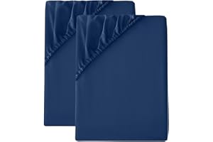 VICTORIA & CARTER 2 Pack Small Double Fitted Sheet (30cm) - 4ft Ultra Soft Microfibre Bed Sheets, Breathable, Shrink and Fade Resistant, Easy Care for Small Double Beds (Small Double/4ft, Navy Blue)