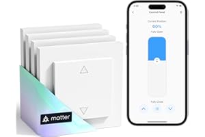 Meross Matter Wlan przełącznik rolet Smart (wymagany kabel), kompatybilny z Apple HomeKit, Alexa, Google Home i Home Assistant, sterowanie roletą Smart Home, 4 sztuki
