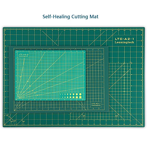 LeaningTech LTC® A3 (42cm x 28cm) Schneidematte Schneideunterlage PVC Selbstheilender Oberfläche,3 Schichten, einseitig 3,2mm Stärke, Anti-Rutsch Grün - 7
