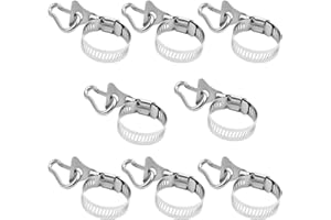 LERANXIN Clip de Mât de Drapeau - 8 Pièces Mousqueton Clip et Mousqueton, Collier Durite Plage de Rétrécissement 18-32 mm, Adapté aux Mâts de Drapeau, Véhicules Tout-Terrain, Balustrades de Yacht