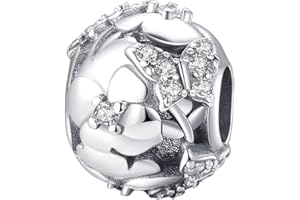 Jokmeo 925 Sterlingsilber Damen Charm Anhängerperlen, kompatibel mit Pandora sowie europäischen Armbändern und Halsketten. Passend für Frauen und Mädchen.F2