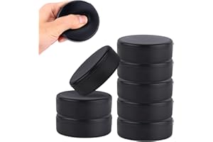 PEUTIER 8pz Dischi da Hockey su Ghiaccio, Diametro 7,5cm / Spessore 2,5cm, Leggeri Dischi da Hockey in Schiuma per Allenamento Pratico e Classico, Indoor (Nero)