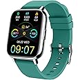 Smart Watch, Fitness Tracker 1.69" Touch Screen Heart Rate Sleep Monitor, IP68 Waterproof Fitness Watch, 24 Modes, Pedometer Step Activity Trackers Smartwatch for Men Women for Android iOS Cyan
