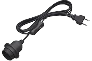 Meister Lampenfassung E27 - 3,5 Meter - schwarz - Mit Ein-/Ausschalter - Ideal für DIY-Projekte - Geeignet für Steh- & Hängelampen / Lampenaufhängung mit Schalter / Kabel für DIY-Leuchte / 7443840