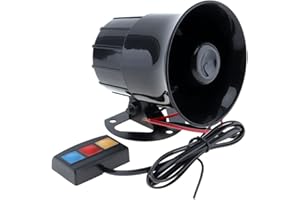 DriSentri Car Alarm Siren, 12V 30W Car Motorcycle Alarm Warning Siren Horn 3 Sound Loud Speaker for Car/Motorcycle