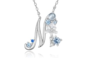 VIKI LYNN Collier Pendentif Lettre Initial A en Mon Collier Prénom Personnalisé en argent fin 925 et Oxyde de zircon Idée cadeau noël pour vos amis Vente seule