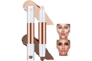 MTUVKGT Concealer Stick, Creme Contour Stick, Dual-Ended Contour Highlight Stick Full Coverage, Easy-to-Blend, Makeup Highlighter Contouring Sticks, Konturenstift Make up Sculpting Chiseled Look (02)