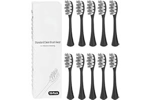 COPIMY 10 sztuk głowic do szczoteczek kompatybilnych z elektryczną szczoteczką do zębów Oclean Flow, X Pro i X Elite (czarne)