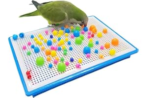 WISHESMAR WisherMar Jouets pour Oiseaux Perroquet Entraîner Jouets de Formation pour Perruches Ronger et Mordre avec Plateau d'entrainement au Jeu et Accessoires de Jeu en Trois Tailles