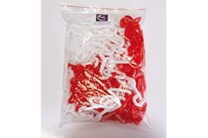 AUA SIGNALETIQUE - Chaîne de Signalisation en Plastique (Rouge et Blanc - Ø6mm, 5 mètres)