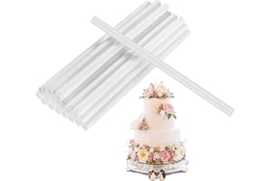SZSLMY 24 Pcs Dowels pour Gateau, 24cm Goujons à Gâteau, Supports à Gâteau en Plastique Réutilisables, Tiges de Goujon Blanc, Bâtons de Gâteau pour Construction de Gâteaux à étages Support Empilage
