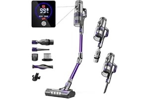 ‎FIXTFIXER FixtFixer 500W/40kPa Staubsauger, Akku Staubsauger, 80 Minuten, 6 in 1 kabelloser Staubsauger mit Touchscreen und Anti-Tangle-Bürste, Stabstaubsauger für Tierhaare, Teppiche und Harte Böden