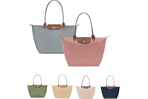 Genérico Bolso de hombro para mujer, bolso de mano de nailon plegable, gran capacidad, bolso de mano para mujer, bolso de compras informal