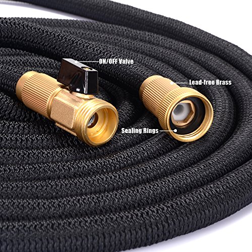 Gartenschlauch, Bewässungsschlauch Wasserschlauch mit Zink legierter Metalldüse (Schwarz) - 8