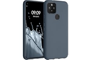 kwmobile Funda para Google Pixel 5 Carcasa - Ultrafina de TPU y Silicona con Bordes elevados anticaídas - Pizarra Oscura