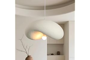 HvKvHvY Lustre Moderne En Forme De Nuage, Style Japonais Wabi-Sabi, Suspension Blanche E27, Abat-Jour En Forme De Chapeau, Pour Salle à Manger, Cuisine, îLot De Chambre, 40 Cm