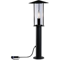 Paulmann 94322 Plug & Shine LED Außenleuchte Poller Classic IP44 incl. 1x2 Watt dimmbar Klar Metall 3000 K E14