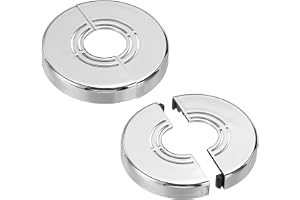 PATIKIL Vägg delad fläns 0,8/1/1,3 tum, 2 st 1,3 cm tjock skärbar ABS rund täckbricka platta skydd spänne för vattenrör kran dekoration