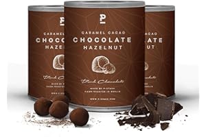 ‎P-STASH P-STASH Haselnuss dunkle Schokolade mit Karamell & Kakao, Edle Haselnüsse 3x60g, fettfreie Trommelröstung, Nussmischung mit einzigartigen Gewürzkombinationen, Premium Nuts made in Berlin
