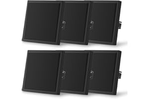 MVAVA Interruptor de luz empotrado 1 compartimento Interruptor conmutador de 1 vía 80mm*80mm Interruptor de pared 6 pack Negro