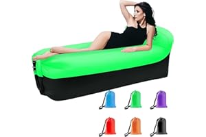 DERJLY Inflatable Lounger Air Sofa, Outdoor Portable Inflatable Couch Anti Leakage Air Chair with Bag for Travelling, Camping, Hiking, Pool and Beach Parties
