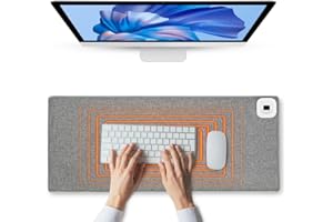 Hojalis Tappetino da scrivania riscaldato, regolazione della temperatura in 6 posizioni e 4 ore, spegnimento automatico, 80 x 33 cm, controllo touch, edizione estesa, ufficio, studenti (grigio)