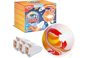 Zimpli Kids 3 Bombas Baño Grandes para Niños con Efecto Efervescente de Cohete, Bombas de Baño Infantiles, Set Bombas para Baño Hechas a Mano Especial para Regalo, Vegano y No Testado en Animales