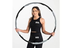Core Balance Hula Hoop Aro para Fitness con Peso 1 Kg. Desmontable, Ajustable con Acolchado Anti Deslizante. 98cm de Diámetro. Fácil de Limpiar y Desmontar. Entrenamiento en casa y Fitness. 6 Colores.