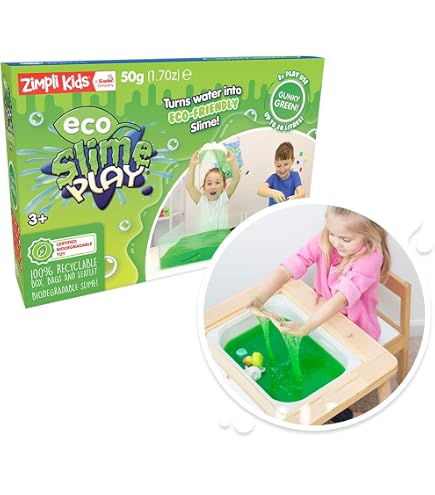ZIMPLI - 6 x Slime Play Remplisseurs de Sacs de Fête, Vert & Rouge, transforme magiquement l'eau en une boue épaisse et colorée, Cadeaux de fête pour garçons et filles, Remplisseurs de bas de Noël