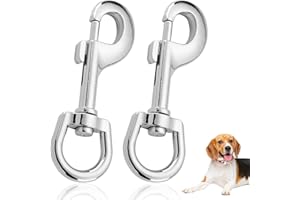 CAYBATS 2 Pezzi Moschettoni Girevoli Gancio per Cani, Moschettoni Girevoli Guinzaglio, Moschettoni Girevole, Fibbie in Metallo Girevoli Per Cane Gatto Piccolo Animale domestico, Guinzaglio e Corda (Argento)