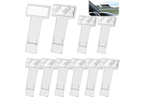 sitarcmin 10 PCS Transparent Car Vehicle Windscreen Parking Ticket Clip Permit Pass Holder Gadget with Adhesive Pads, Parking Permit Holder for Car Windscreen, Windshield Ticket Holder