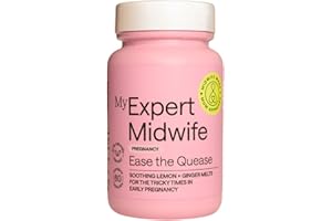 My Expert Midwife Ease The Quease Soothing Ginger Melts, Help Manage Morning Sickness in Pregnancy, Natural and Safe Relief from Nausea, Food Supplement - 60 Tablets (Pack of 1)