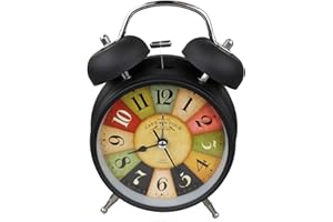 GMMH Tischuhr mit Antik Vintage Retro Nostalgie Design aus Metall, (Schwarz 27-7) Standuhr Schreibtischuhr Wecker Uhr Tischwecker mit Alarm, Weckuhr