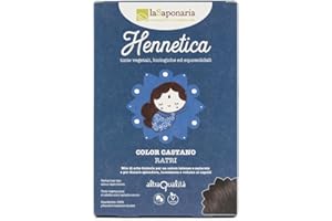 LASAPONARIA La Saponaria | Hennetica Tinta Vegetale, Mix di erbe tintorie per un colore intenso e naturale, Effetto volumizzante, Vegano, Equosolidale, 100 gr (castano oscuro, 100 g)