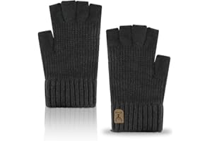 PIROIT Guantes Sin Dedos Hombre, Mitones Mujer, Guantes Ciclismo, Cálidos Trabajar Correr Ciclismo Conducir