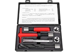Kit de Réparation de Filetage M18x1.5 Clé de Forage Torsadée en Acier Inoxydable Insert Fileté pour Voiture