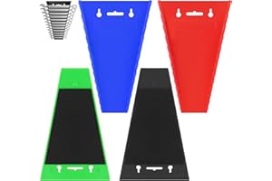 Faankiton 4 Pezzi Organizer Magnetico per Chiavi Inglesi, Porta Chiavi Inglesi, Supporti per Chiavi Premium a 12 Slot, Confezioni Organizzatore di Chiavi Magnetiche SAE (1/4-1/16") e Metrici (6-24 mm)