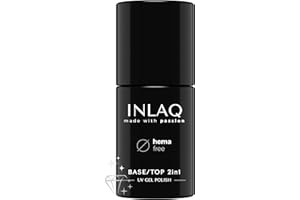 INLAQ® HEMA Free Base/Top 2in1 - Base e Top Coat Semipermanente 2 in 1 - Premium Smalto Gel - Base Top Coat UV Gel per Unghie - Senza Hema e Di Hema 6 ml