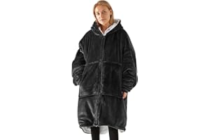 RITOSTA Sweat à Capuche Zippé Pull Hoodie Surdimensionnée Ultra Douce en Polaire Sherpa Garder au Chaud Couverture à Capuche Grande Poche Adulte Femme Homme Unisexe Épaisse Sweat Peignoir Pyjama