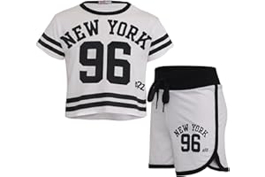 A2Z 4 Kids Ragazze Shorts Set New York 96 Trendy Moda Crop Top Calda Corto Pantaloni Outfit Estate Vestiario Imposta età 5-13 Anni