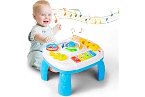 Yellcetoy Baby Activity Table Toys, Musical Learning Table for Age 6-12 Months Xmas Gift Birthday Present for Boys Girls 6 7 8 9 10 11 12+ Months