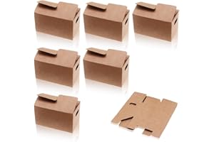 AUEFUDQ Set mit 6 Miniatur Umzugskartons für Basteln und Dekoration, 8x4,3x5cm, Ideal für Wichtelszenen und Puppenhäuser