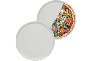 ‎KHG KHG 2er Set Pizzateller, extra groß mit 33cm Durchmesser in weiß, perfekt für Gastro und Zuhause, hochwertiges Porzellan, Spühlmaschinengeeignet & perfekt Stapelbar im zeitlosem Design