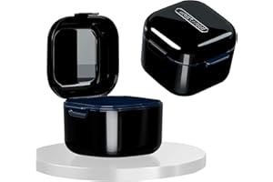 TSLBW Boîte de Rangemen Boite Appareil Dentaire avec Panier Boîte de Rangement Appareil Dentaire pour Le Stockage et l'immersion des protège-Dents et des Appareils Dentaires (Noir)