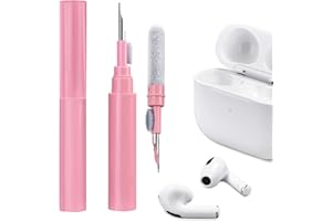 ICARER Clean Kit para AirPods Pro 3 AirPods Pro 2 AirPods Pro AirPod 2/3/4, 3 en 1 Kit de Limpieza Auriculares multifunción Herramienta Cepillo Suave Flocado Esponja para iPhone Cámara Teclado-Rosa