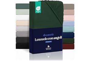 Dreamzie Lenzuolo con Angoli Singolo 90x190cm - Altezza Materasso fino a 33 cm- 100% Microfibra - Verde - Certificato Oeko TEX, Lenzuola Letto con Angoli ed Elastico