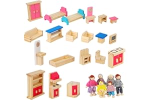 FENGQ Set di mobili per la casa delle bambole, 31 pezzi, per la casa delle bambole, per la casa delle bambole, per la casa delle bambole, per bambini, per la casa delle bambole, per la casa delle