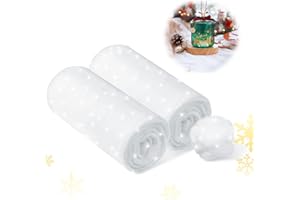 Aoweiya Mantas de nieve navideñas,Manta de nieve de algodón navideño,Decoración de nieve falsa navideña,Nieve de fibra artificial,Manta de nieve enrollada blanca para decoración de fondo (2.6*7.8 FT)