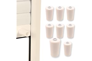 DESTINY SM 8 Topes persiana blanco, Topes para persianas enrollables de 40mm. Máxima calidad con material de PVC. Incluye en cada tope persiana blanco su arandela y tornillo para fácil montaje (8, Beige)
