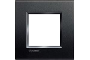 BTicino Livinglight Placca Quadra, 2M, Forma Rettangolare, Antracite